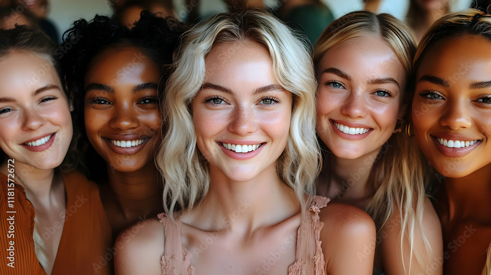 Diverse Women Smiling Together: Friendship, Joy Diverse Women Smiling Together: Friendship, Joy