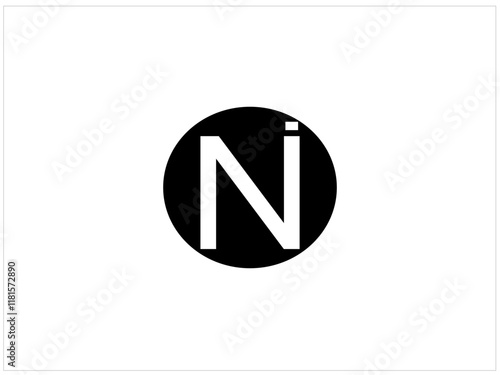 Font customise logo design , vector ,illustration and isolate template which contain a shape of latter :N .