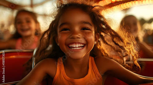 Girl Smiles on Carnival Rid...