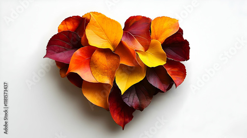 Autumn Leaves Form a Heart:...