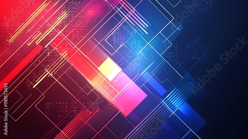 Abstract geometric design with vibrant colors.