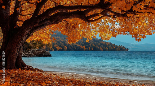 Golden Autumn Tree Meets Tr...