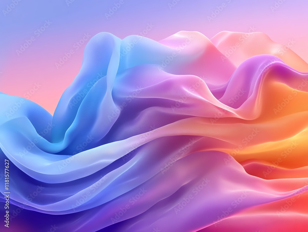 Fototapeta premium Colorful flowing fabric creating a serene atmosphere.