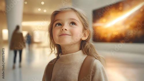 Child Observes Artwork in G...