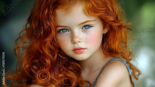 Red Hair Girl with Blue Eye...