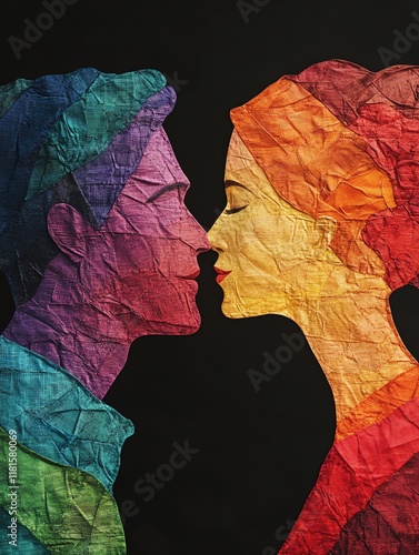 Colorful representation of love and connection. photo