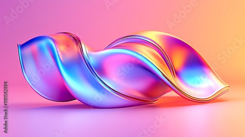 Colorful wavy abstract design with vivid shades. photo