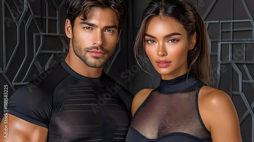 Couple Poses in Stylish Act...