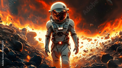 Astronaut Explores Volcanic...