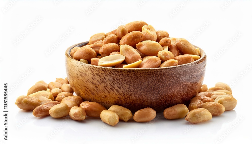 roasted peanuts in a bowl on a white background isolated roasted peanuts in a bowl on a white background isolated