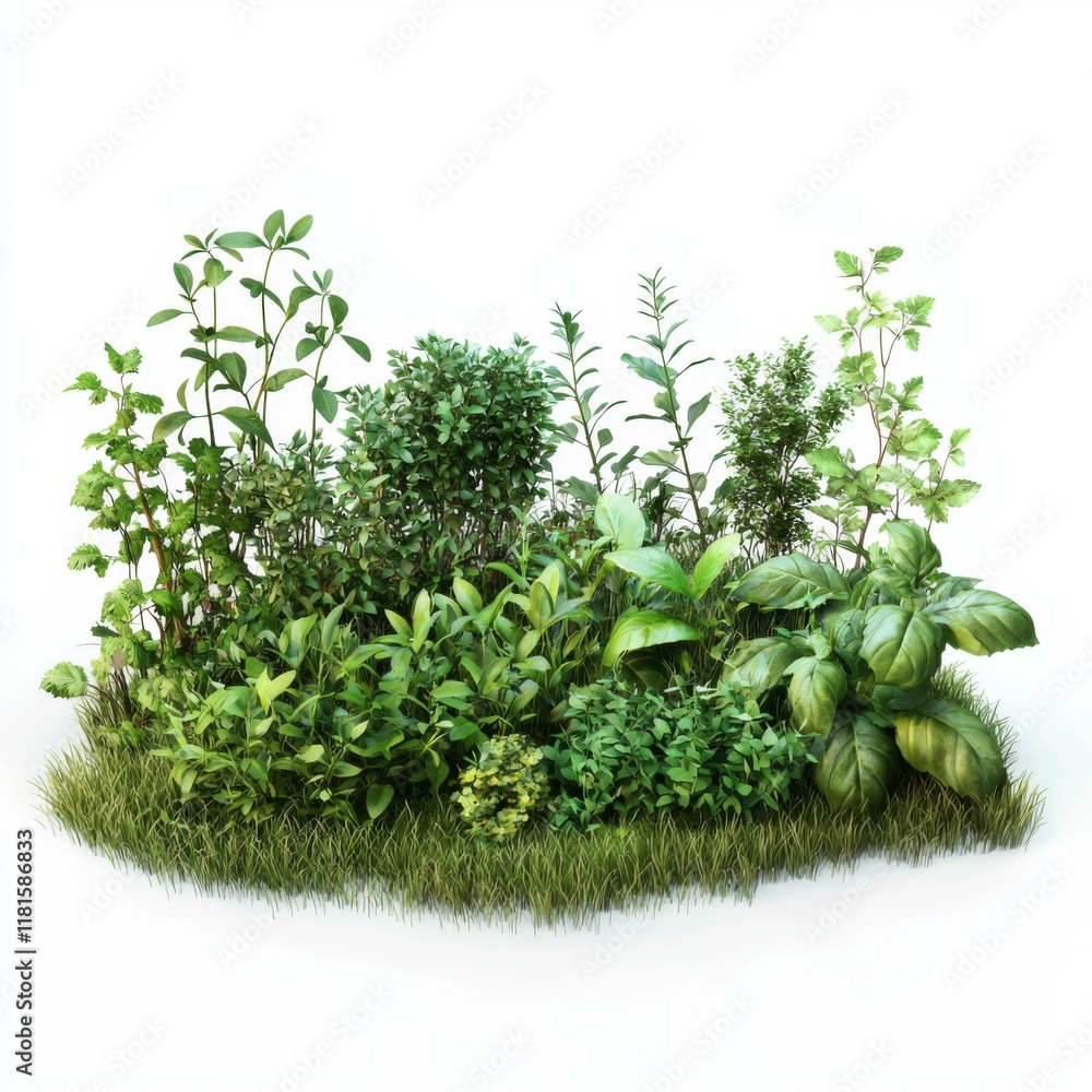 Lush Greenery and Varied Plant Life Displaying Vibrant Natural Ecosystem in Bright Studio Setting Lush Greenery and Varied Plant Life Displaying Vibrant Natural Ecosystem in Bright Studio Setting