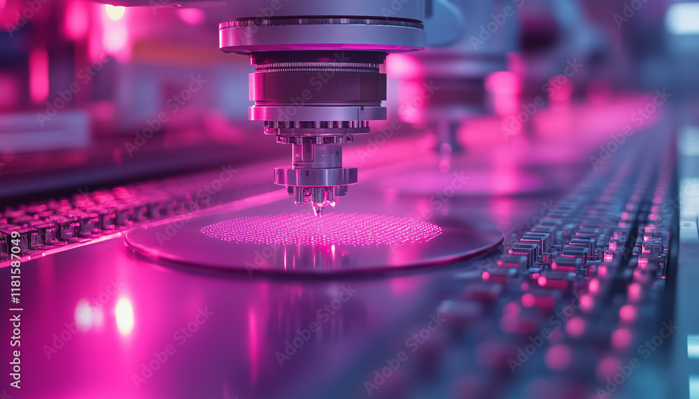 closeup of silicon wafer production closeup of silicon wafer production