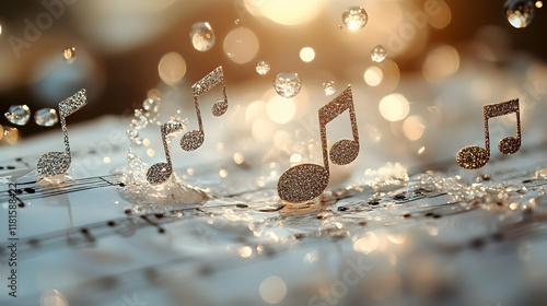 Golden Musical Notes Dance ...