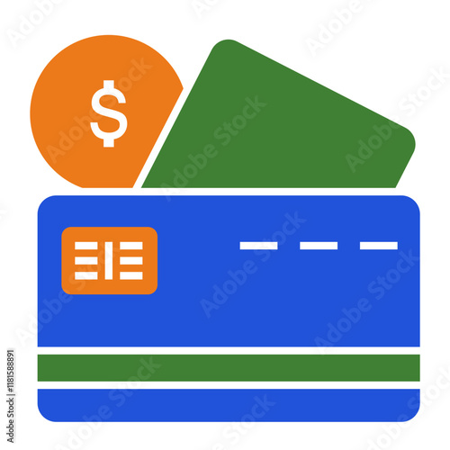 Credit card Icon. Personal finance icon. Flat icon style