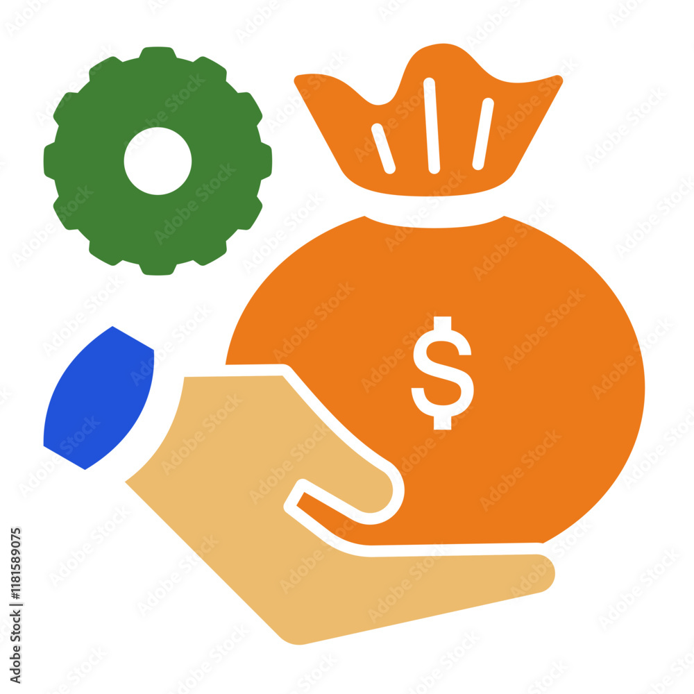 Money management Icon. Personal finance icon. Flat icon style Money management Icon. Personal finance icon. Flat icon style