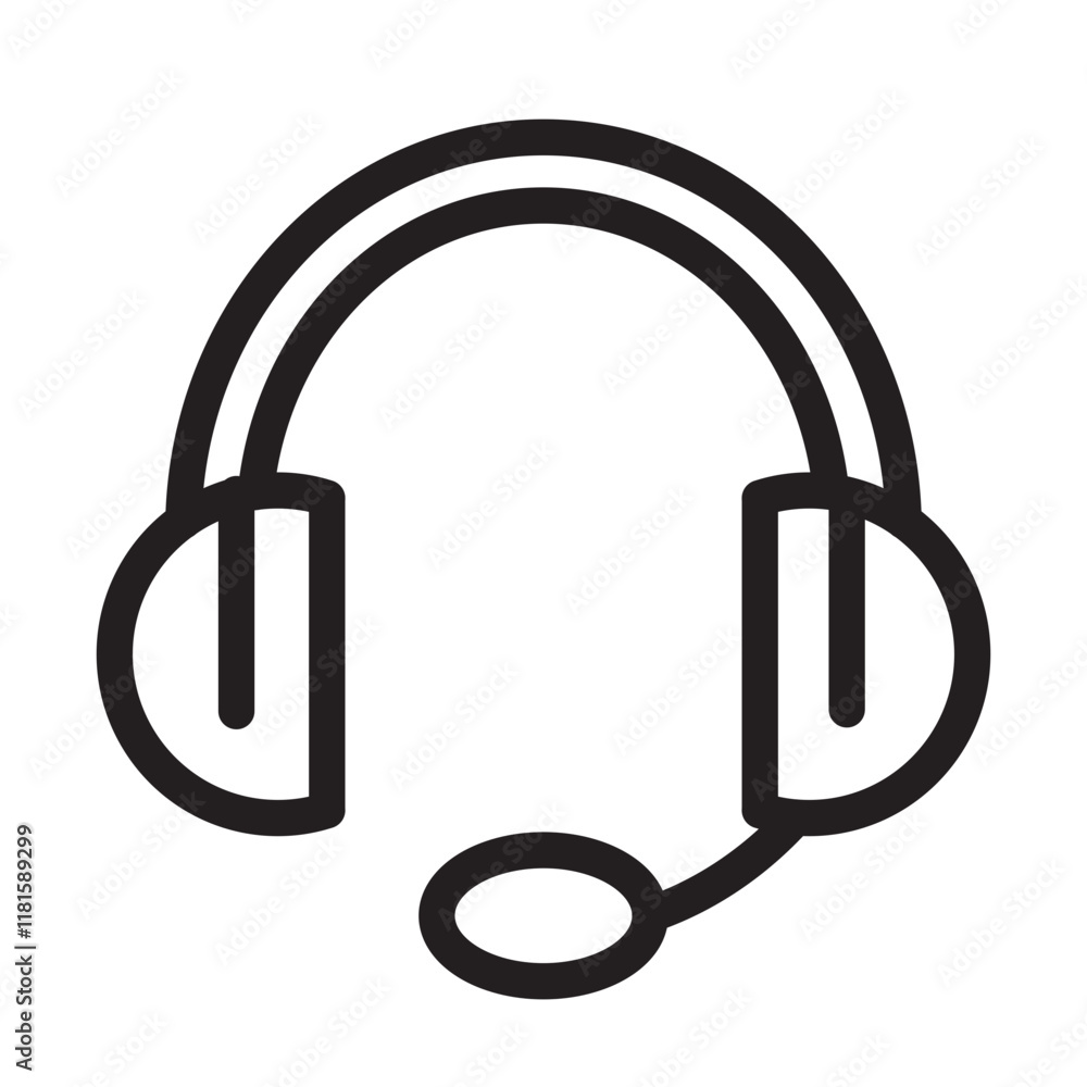 Customer service, assistant, call center outline icons, minimalist vector illustration, simple concept, Isolated on white background Customer service, assistant, call center outline icons, minimalist vector illustration, simple concept, Isolated on white background