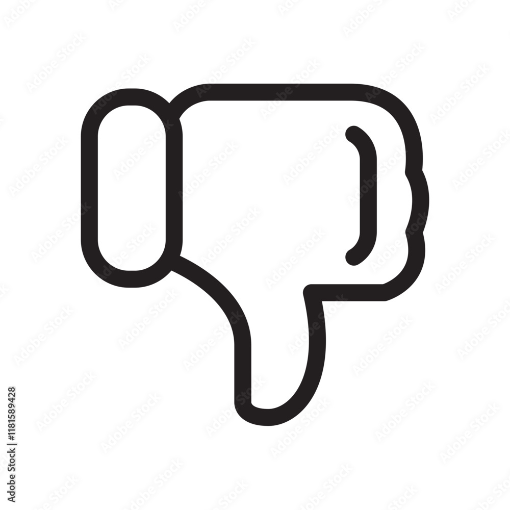 Dislike, cancel, not approved outline icons, minimalist vector illustration, simple concept, Isolated on white background Dislike, cancel, not approved outline icons, minimalist vector illustration, simple concept, Isolated on white background
