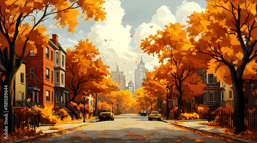 Autumn Colors Adorn City St...