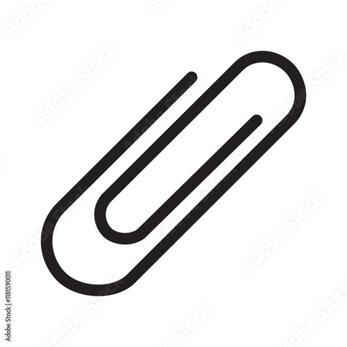 Paper clip outline icons, minimalist vector illustration, simple concept, Isolated on white background