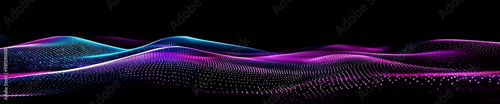 Sleek Digital Representation of Pink and Blue Light Waves on Black Base : Generative AI Sleek Digital Representation of Pink and Blue Light Waves on Black Base : Generative AI