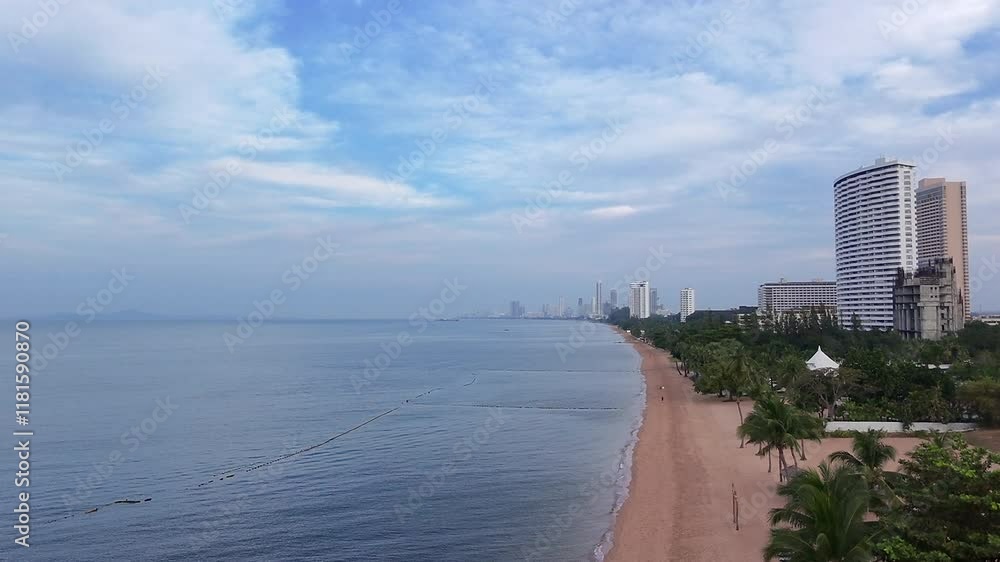 aerial view of Na Jomtien beach and city skyline at Pattaya, Thailand aerial view of Na Jomtien beach and city skyline at Pattaya, Thailand