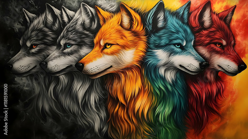 Four Wolves Unite: Wildlife...
