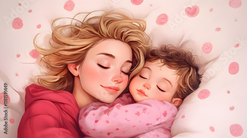 Mother and Child Sleep Peac...