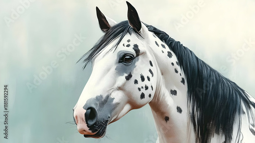 Spotted Horse Poses Gracefu...