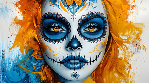 Artistic Skull Face Paint S...