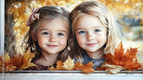 Two Children Smile by Windo...