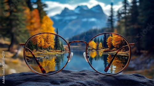 Autumn Lake Reflects in Gla...