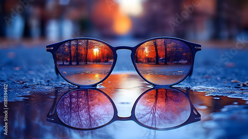 Sunset Reflects in Sunglass...