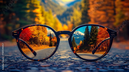Wallpaper Mural Autumn Road Trip Reflects in Sunglasses on Scenic Highway Beautifully Torontodigital.ca