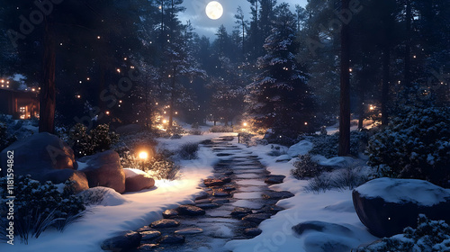 Winter Forest Path Illumina...