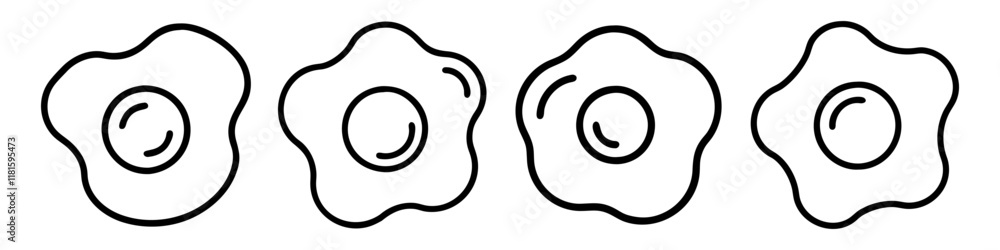 fried egg icon, foods line art, foods vector - simple black line art icon of fried egg perfect for logos, and foods -themed designs. fried egg icon, foods line art, foods vector - simple black line art icon of fried egg perfect for logos, and foods -themed designs.