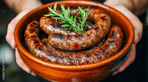Grilled Sausages Served wit...