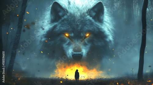 Giant Wolf Encounters Coura...