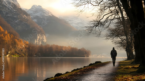 Solitary Walk by Lake Embra...