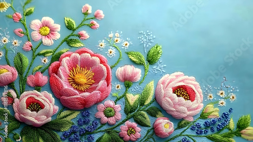 Embroidery Flowers Bloom Be...