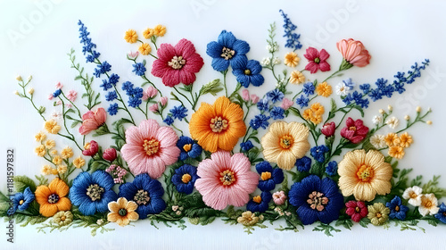 Embroidery Flowers Bloom wi...