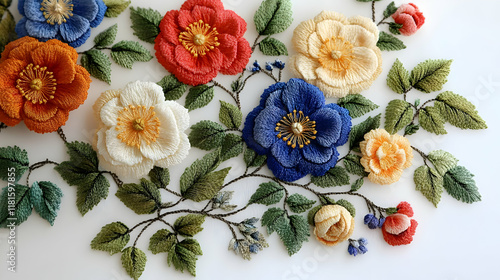 Embroidery Flowers Bloom Be...