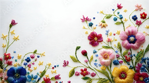 Embroidery Flowers Bloom Be...