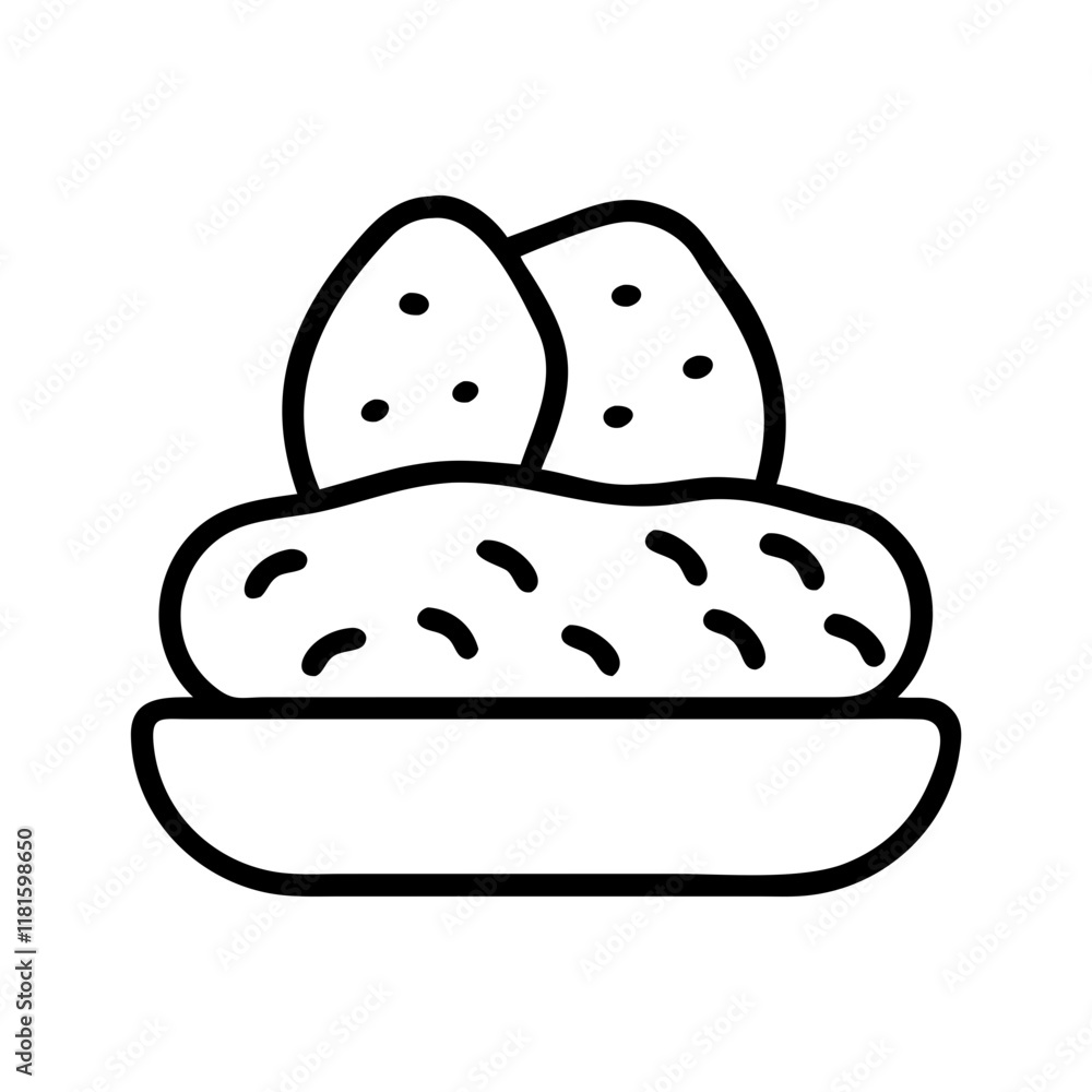 baked potato icon, foods line art, foods vector - simple black line art icon of baked potato perfect for logos, and foods -themed designs. baked potato icon, foods line art, foods vector - simple black line art icon of baked potato perfect for logos, and foods -themed designs.