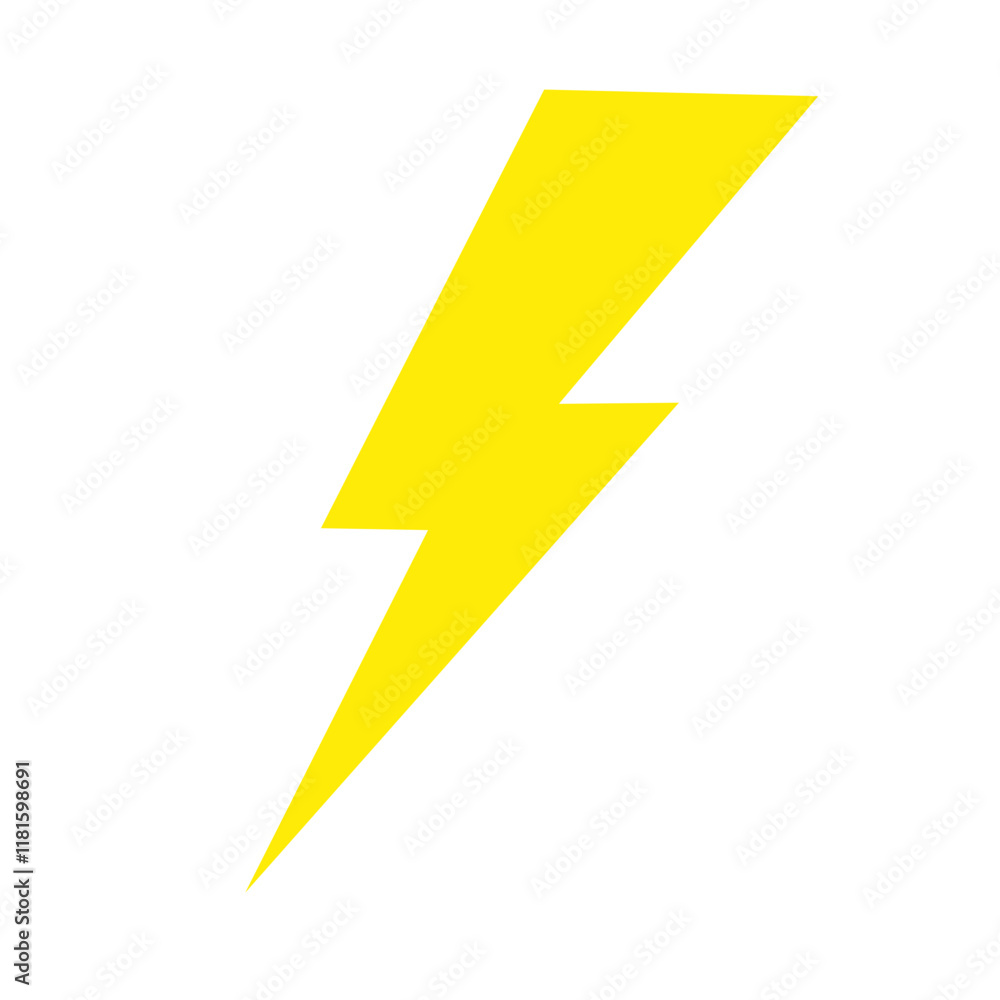 Yellow cartoon electric lightning comic sign. Flash light thunderbolt flat symbol Yellow cartoon electric lightning comic sign. Flash light thunderbolt flat symbol