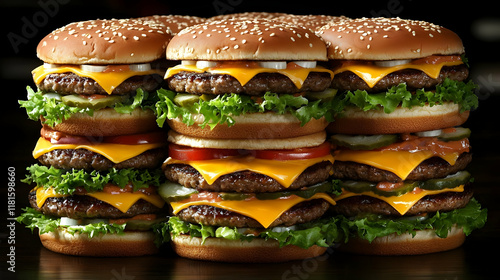 Juicy Burgers Stacked High ...