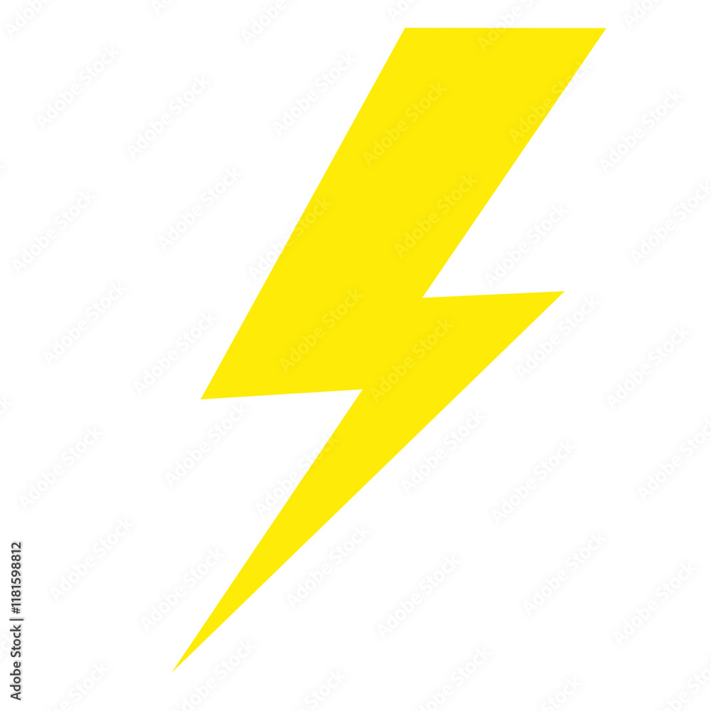 Yellow cartoon electric lightning comic sign. Flash light thunderbolt flat symbol Yellow cartoon electric lightning comic sign. Flash light thunderbolt flat symbol