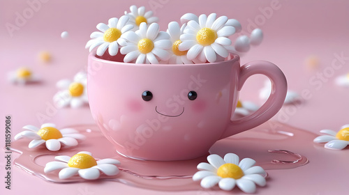 Pink Cup Holds Daisies: A C...