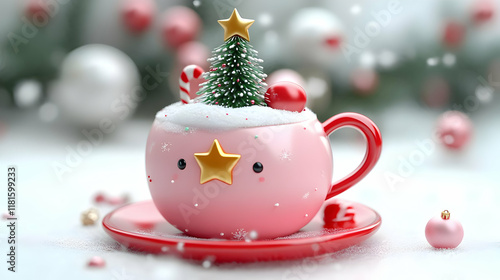 Pink Holiday Mug Holds Tiny...