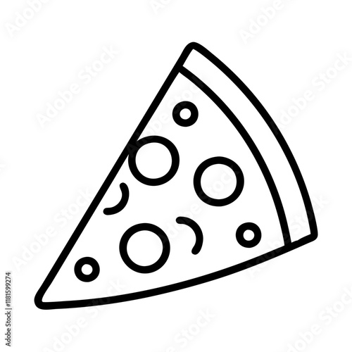 cheese pizza icon, foods line art, foods vector - simple black line art icon of cheese pizza perfect for logos, and foods -themed designs.