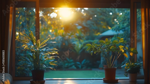 Indoor Plants Bask in Golde...
